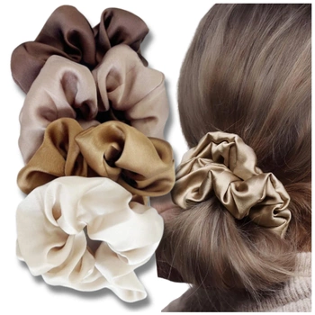 Haarband SCRUNCHIE, 4er-Set, Satin