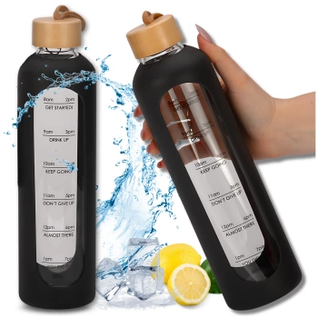 1000-ml-Flasche, TRESSARI-Sportwasserflasche zum Laufen, massives Glas