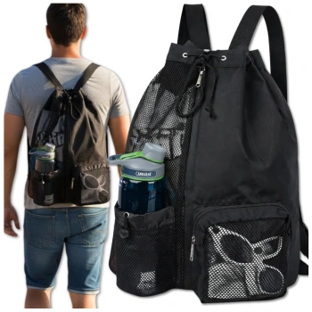 Schwarzer Sportrucksack für das Gymnastiktraining mit Kordelzug