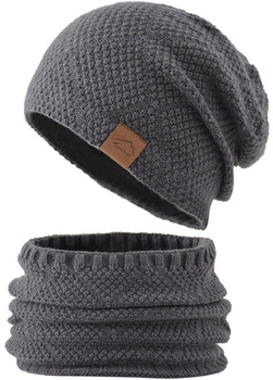 Set pălărie izolată + eșarfă tunel pentru bărbați