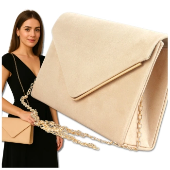 Elegante Damen-Abendtasche aus Wildleder, Schultertasche