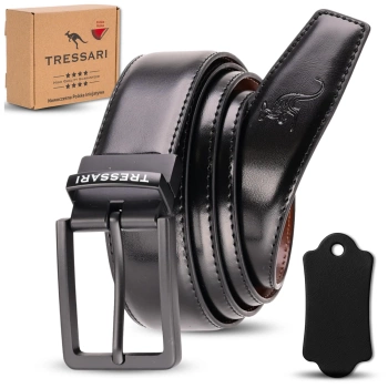 TRESSARI Ledergürtel, doppelseitig, 120 cm, Schwarz, Braun, für Hosen