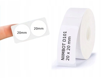 NIIMBOT Thermoetiketten 20x20mm rund weiß 290 Stk