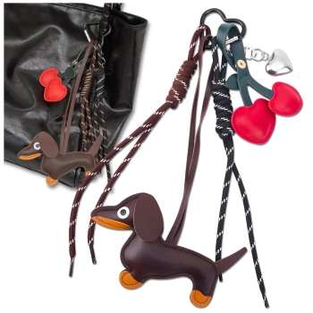 Schlüsselanhänger für eine Schlüsseltasche, Schlüsselring, Anhänger, Dackel, Herz, als Geschenk