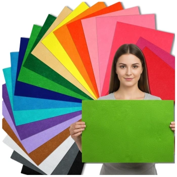 Dekorative Filzplatten 40x45cm, 20er-Set, Farbmix, groß