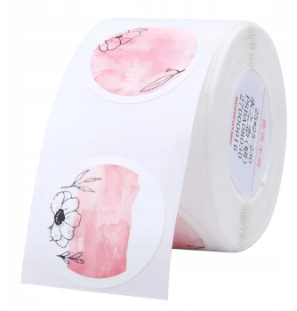 NIIMBOT Thermoetiketten rund 25x25mm Blumen 230 Stück für D101