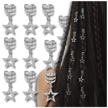 Schmuck Dreadlock Haarschmuck Silberringe Perlen 10 Stk