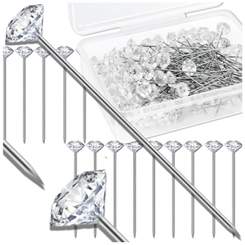 Schneiderstecknadeln, Ziernadeln mit Diamantkopf, 52 mm, 100er-Set