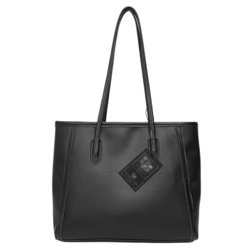 BAD&BAGS Damen Leder Shopper Tasche Classic Schwarz