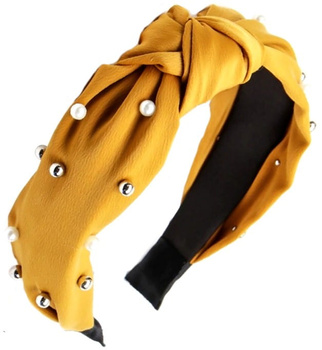 Turban bentiță cu nod larg și perle