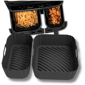 Wiederverwendbarer Silikoneinsatz für Heißluftfritteuse, 2 Stück Backform