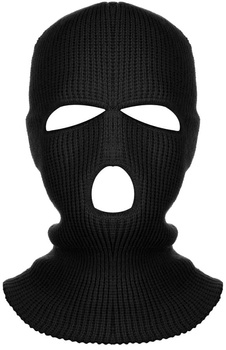 Mască balaclava neagră cu 3 găuri de căldură