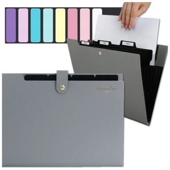 Ordnerorganizer für A4-Dokumente, grau, 5 Fächer