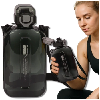 750-ml-Flasche, TRESSARI-Sportwasserflasche zum Laufen, solides schwarzes PC