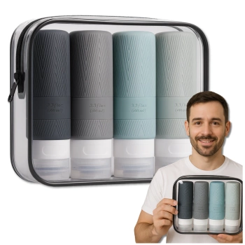 Set mit 4 wiederverwendbaren 100-ml-Reiseflaschen