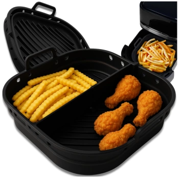 Silikoneinsatz für Heißluftfritteuse, wiederverwendbare schwarze Backform