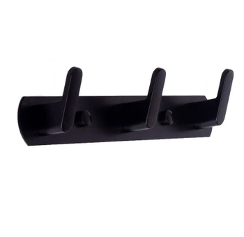 Umeraș panou cu cârlige, negru puternic, mansardă montată pe perete