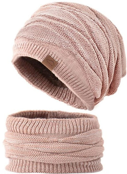 Set căciulă termopan + eșarfă tunel de damă