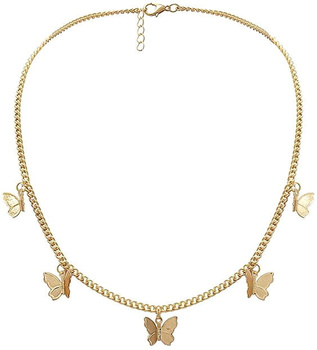 Colier de damă delicat auriu cu fluturi
