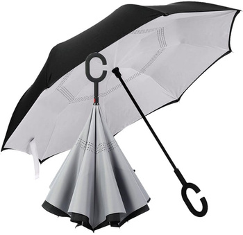 Umbrelă XL inversată, fără picurare, umbrelă mare, puternică