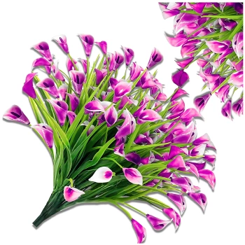 Kunstblumen rosa Lilien Deko Blumenstrauß Calla 5St