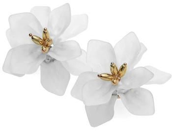 Cercei dama la moda flori boho retro floare alb