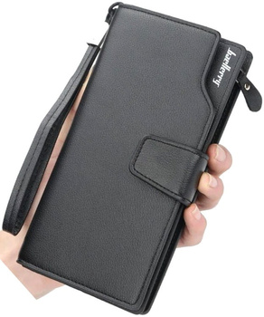 Portofel mare, elegant, din piele, negru