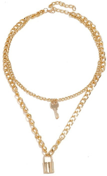 Colier lacăt, LANT lung, cheie metal punk