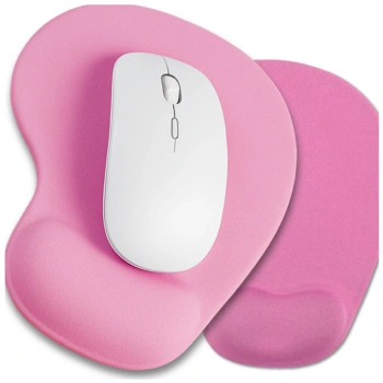 Ergonomisches, pinkfarbenes Mauspad mit rutschfester Handgelenkauflage