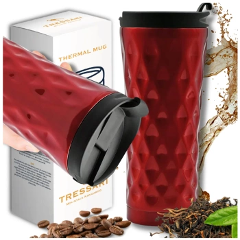 TRESSARI Thermobecher, auslaufsichere Kaffee-Thermoskanne, groß, 500ML, rot