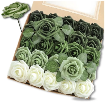 Rosenstrauß Set 25tlg bunte dekorative Kunstrosen