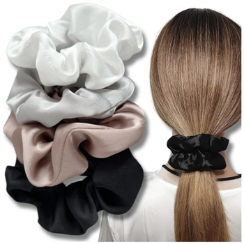 SCRUNCHIE Satin-Haarband, 4er-Set