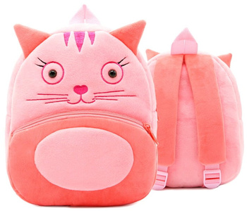 Rucsac de pluș pentru copii preșcolari cu fermoar Cat