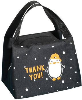 Geantă termică pentru prânz LUNCH BOX pinguin negru