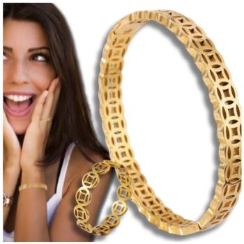 Schmuckset aus Chirurgenstahl, goldenem Armband und Ring