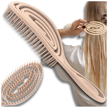 Flexible Bürste zur Haarmassage und zum Stylen, zartes Beige