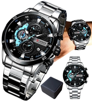 Ceas Bărbătesc CURREN Cronograf Brățară + Cutie