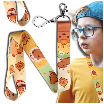 Schlüsselanhänger, buntes Capybara-Handy-Lanyard