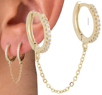 Cercei dama, otel inoxidabil, lant punk agatat