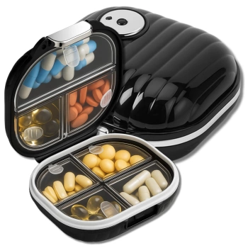 Medikamenten-Organizer, Box, Kassette, 7 Tage, elegantes Schwarz