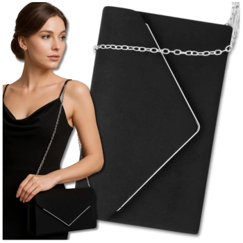 Elegante Damen-Abendtasche aus schwarzem Wildleder