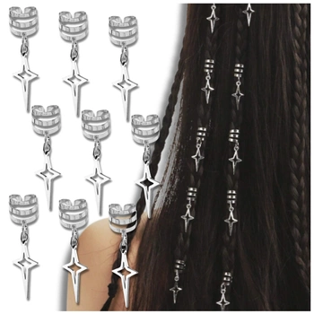 Schmuck 10 Stück Dreadlock-Haarschmuck Ringe Silberperlen