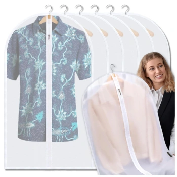 Wasserdichte Kleiderhüllen, Schrankorganizer, weiß, durchscheinend, 5er-Set