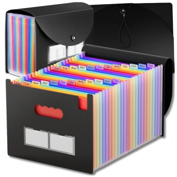 A4-Ordner, Dokumentenorganizer, schwarze Aktentasche, geräumig, 25 Fächer