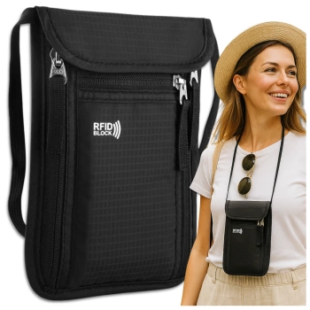 Reisehandtasche für Damen, schwarze Herrentasche, RFID-Diebstahlschutz