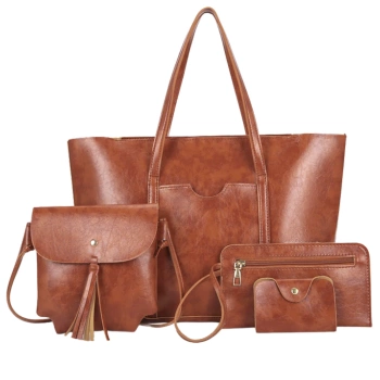 BAD&BAGS Damen Leder Shopper Tasche Classic Braun + Accessoires