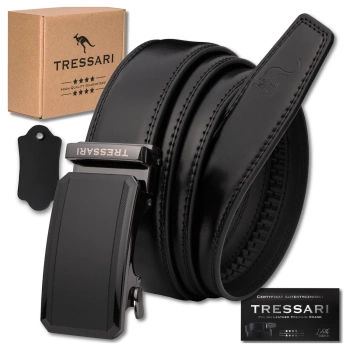 Herren-Automatikgürtel für Hosen, 115 cm, schwarz, Naturleder TRESSARI