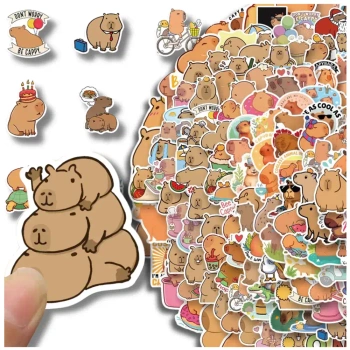 100 Stück motivierende Capybara-Aufkleber für Kinder-Laptops