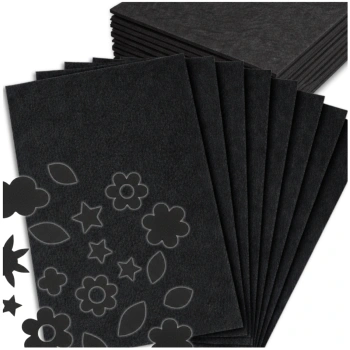 Dekorative Filzplatten aus schwarzem Filz, 30 x 30 cm, 10er-Set
