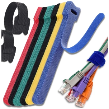 Klett-Kabelbinder zur Befestigung von Drähten, 100er-Set, farbig, 12 x 150 mm